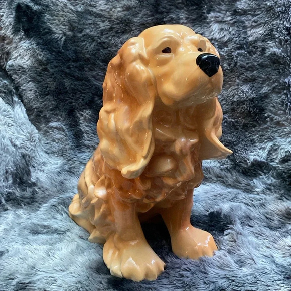 Large 10" tall realistic ceramic Spaniel dog statue/ figurine - Picture 2 of 16
